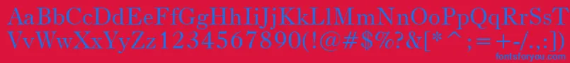 BruceOldStyleBt Font – Blue Fonts on Red Background