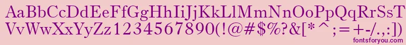 BruceOldStyleBt-Schriftart – Violette Schriften auf rosa Hintergrund