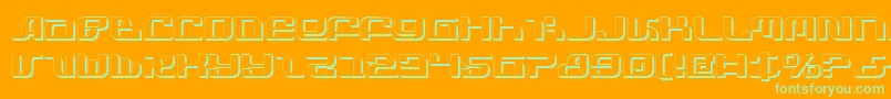 フォントInfinityFormulaShadow – オレンジの背景に緑のフォント