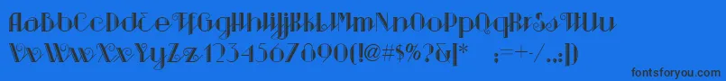 Шрифт Sarspaparillanf – чёрные шрифты на синем фоне
