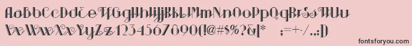 Sarspaparillanf-Schriftart – Schwarze Schriften auf rosa Hintergrund