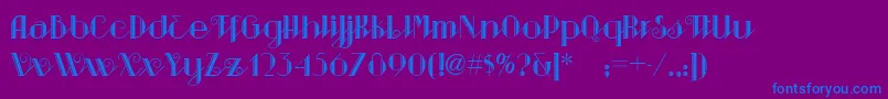 フォントSarspaparillanf – 紫色の背景に青い文字