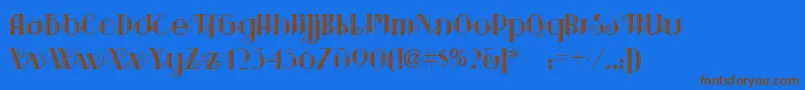 Sarspaparillanf Font – Brown Fonts on Blue Background