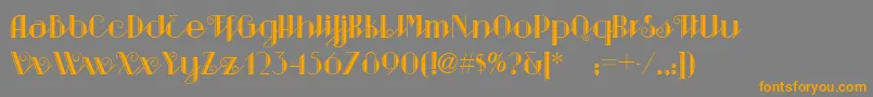 フォントSarspaparillanf – オレンジの文字は灰色の背景にあります。