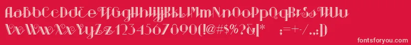 Sarspaparillanf Font – Pink Fonts on Red Background