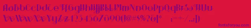 Шрифт Sarspaparillanf – фиолетовые шрифты на красном фоне