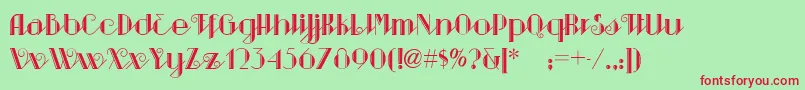 Sarspaparillanf Font – Red Fonts on Green Background