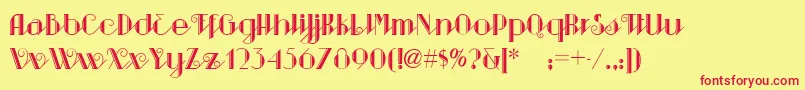 Sarspaparillanf Font – Red Fonts on Yellow Background