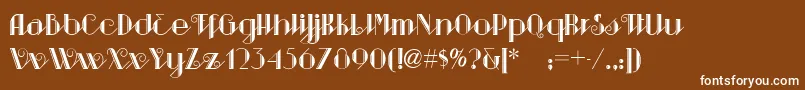 フォントSarspaparillanf – 茶色の背景に白い文字