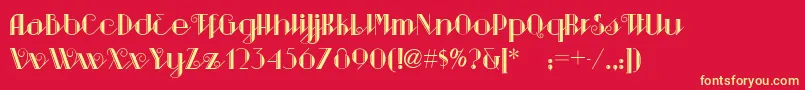 Sarspaparillanf Font – Yellow Fonts on Red Background