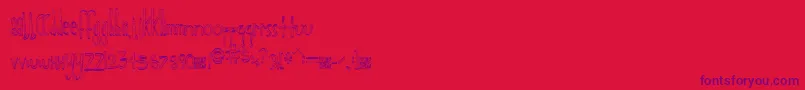 Privatefort Font – Purple Fonts on Red Background