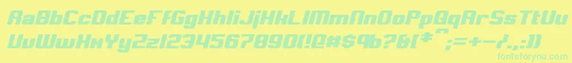 ClarkItalic Font – Green Fonts on Yellow Background
