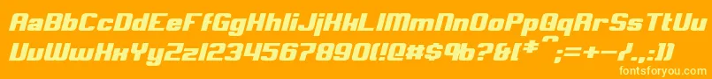 Police ClarkItalic – polices jaunes sur fond orange