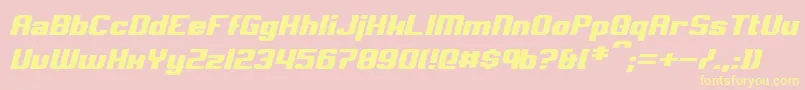 ClarkItalic-Schriftart – Gelbe Schriften auf rosa Hintergrund