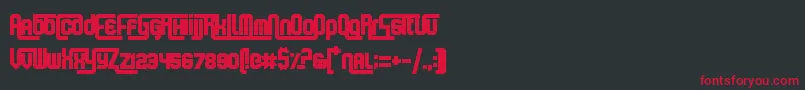 フォントKeyboardWarrior – 黒い背景に赤い文字