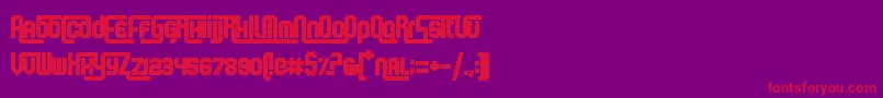 フォントKeyboardWarrior – 紫の背景に赤い文字