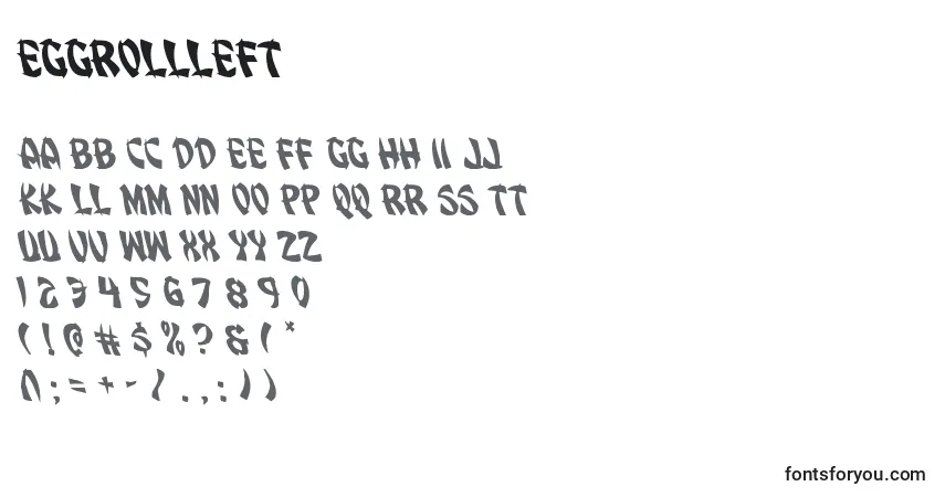 Шрифт Eggrollleft – алфавит, цифры, специальные символы