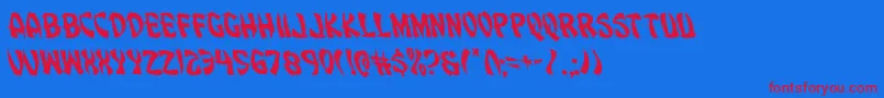 Eggrollleft Font – Red Fonts on Blue Background