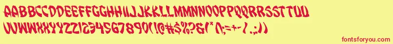 Eggrollleft Font – Red Fonts on Yellow Background