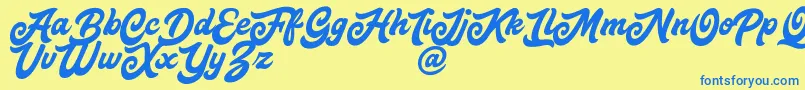 MattoaDemo Font – Blue Fonts on Yellow Background