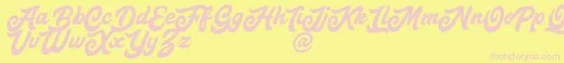 MattoaDemo-Schriftart – Rosa Schriften auf gelbem Hintergrund