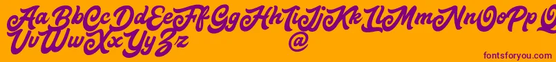 Шрифт MattoaDemo – фиолетовые шрифты на оранжевом фоне