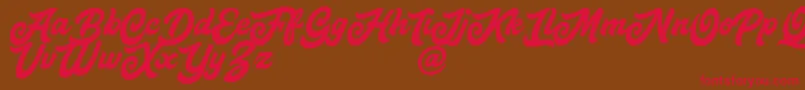 MattoaDemo-Schriftart – Rote Schriften auf braunem Hintergrund