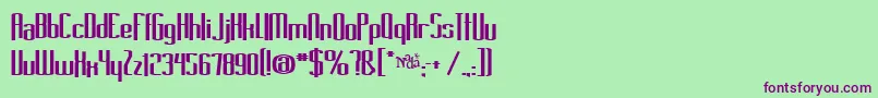 Long-Schriftart – Violette Schriften auf grünem Hintergrund