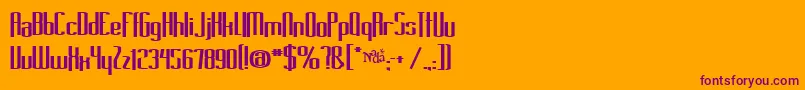 Long-Schriftart – Violette Schriften auf orangefarbenem Hintergrund