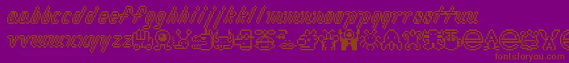 Macrodigi-Schriftart – Braune Schriften auf violettem Hintergrund