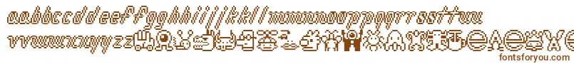 フォントMacrodigi – 白い背景に茶色のフォント