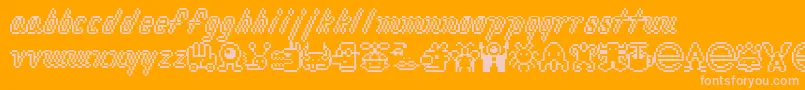 フォントMacrodigi – オレンジの背景にピンクのフォント