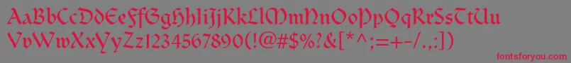 Clairvauxltstd Font – Red Fonts on Gray Background