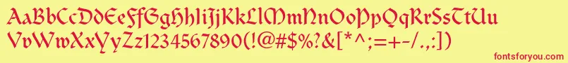 Clairvauxltstd Font – Red Fonts on Yellow Background