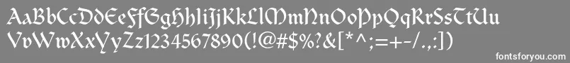 フォントClairvauxltstd – 灰色の背景に白い文字