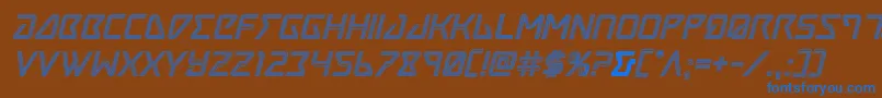 Tracerengraveital Font – Blue Fonts on Brown Background