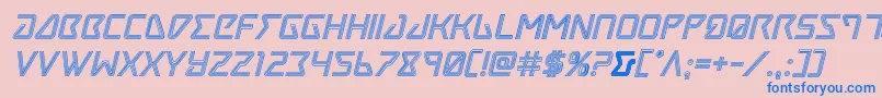 Tracerengraveital Font – Blue Fonts on Pink Background