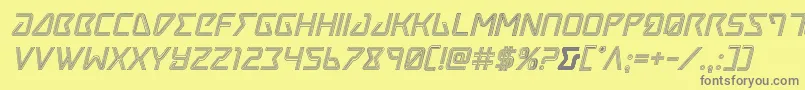 Tracerengraveital Font – Gray Fonts on Yellow Background