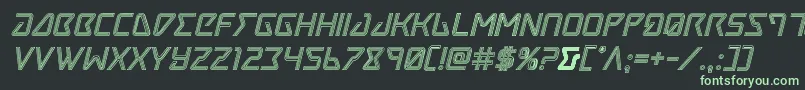Шрифт Tracerengraveital – зелёные шрифты на чёрном фоне
