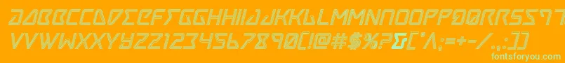 Tracerengraveital Font – Green Fonts on Orange Background