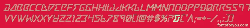 Tracerengraveital Font – Green Fonts on Red Background