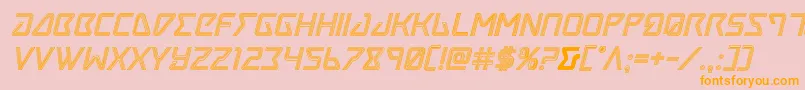 Tracerengraveital Font – Orange Fonts on Pink Background