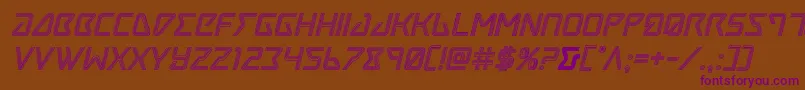 Tracerengraveital Font – Purple Fonts on Brown Background