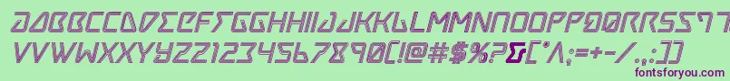 Tracerengraveital Font – Purple Fonts on Green Background