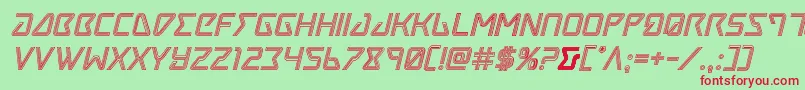 Tracerengraveital Font – Red Fonts on Green Background