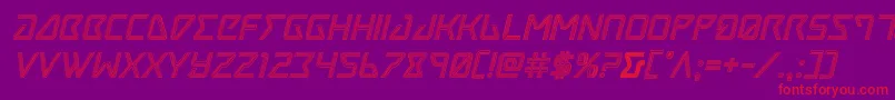 Tracerengraveital-Schriftart – Rote Schriften auf violettem Hintergrund