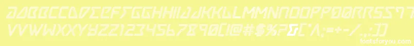 Tracerengraveital Font – White Fonts on Yellow Background