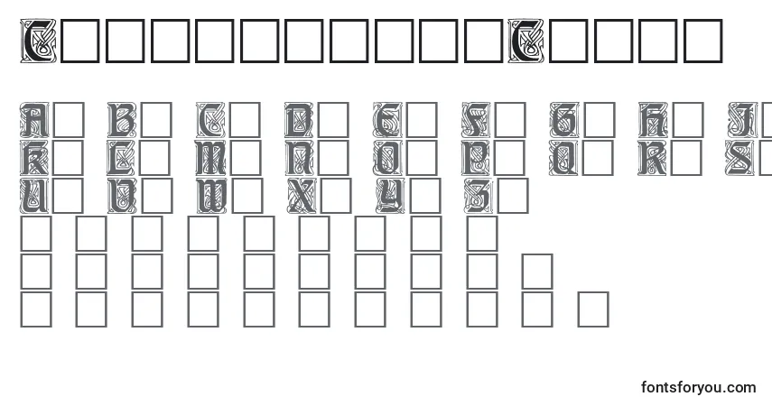 Czcionka CarrickcapsCaps.001.001 – alfabet, cyfry, specjalne znaki