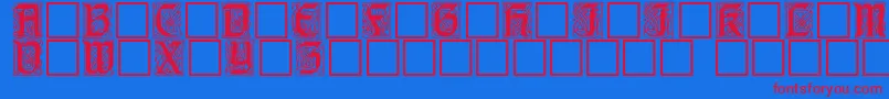 CarrickcapsCaps.001.001 Font – Red Fonts on Blue Background