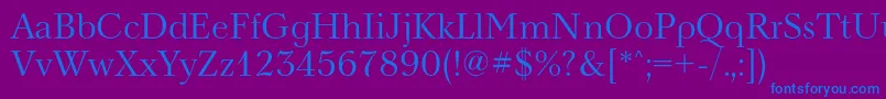 フォントNevac – 紫色の背景に青い文字